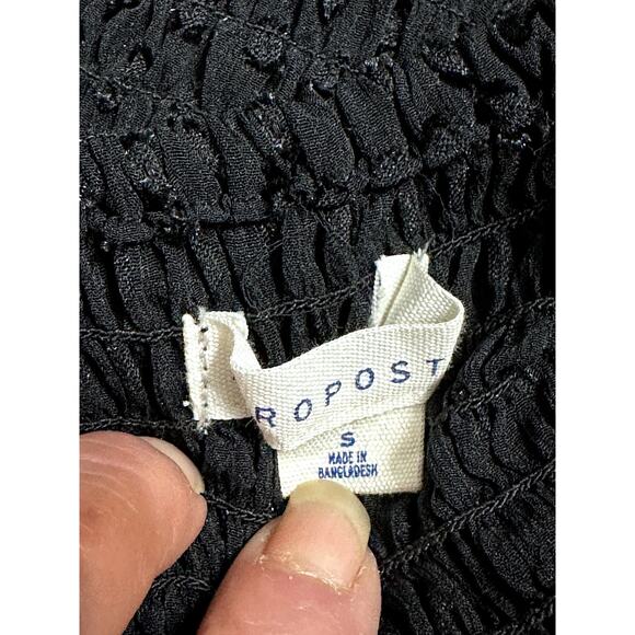 Aeropostale Cropped Top Lace Up Off Shoulder Sheer Long Sleeves Black W S NWOT - Picture 12 of 12